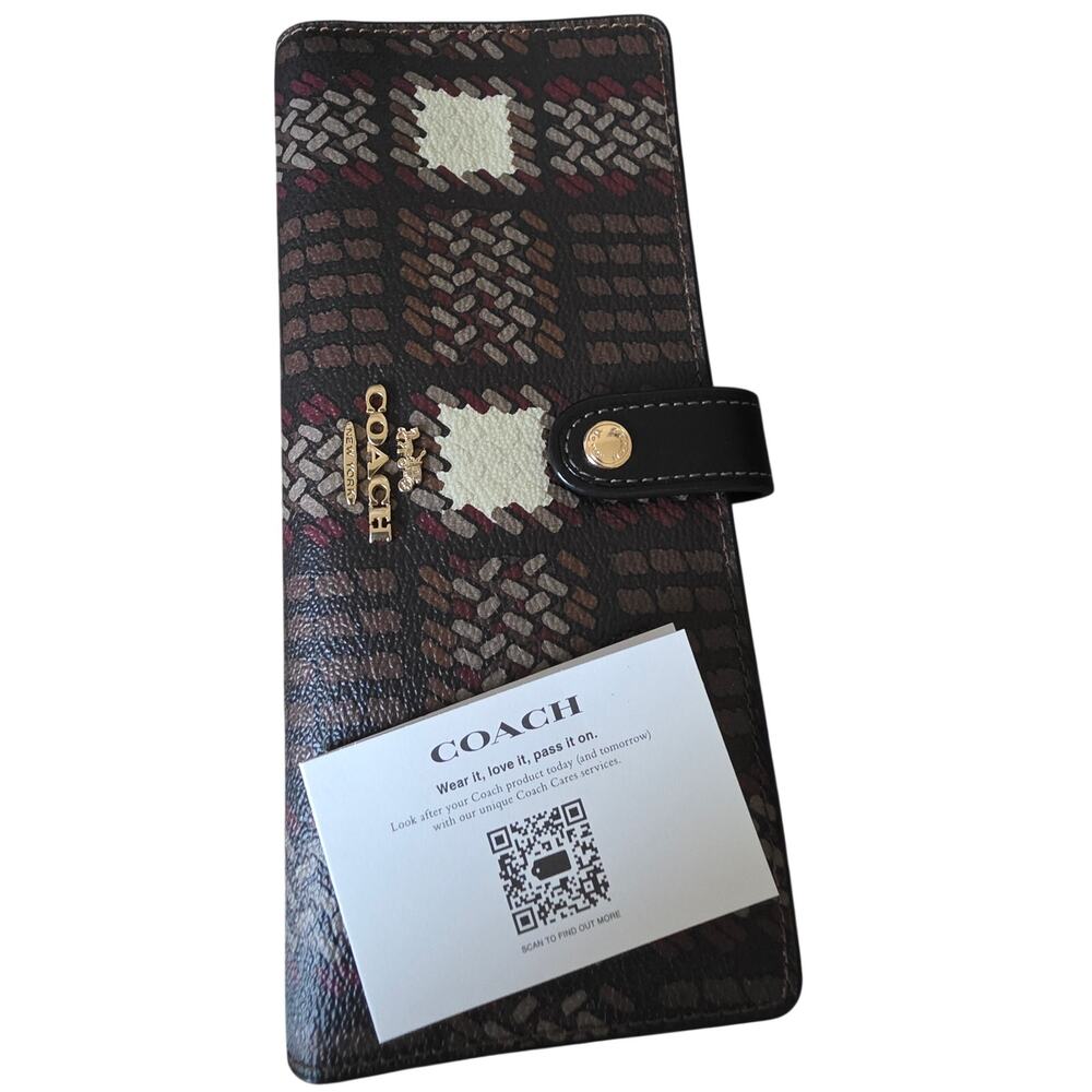 NWT Coach Slim Wallet with Brushed Plaid Print - Picture 15 of 15